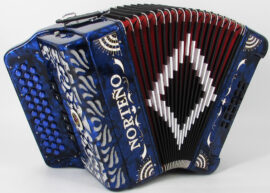 Norteño Brand Accordion 2 Tone Blue/White Sun