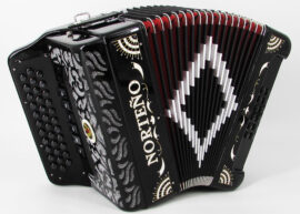 Norteño Brand Accordion 2 Tone Black/White Sun