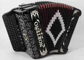 Norteño Brand Accordion 2 Tone Black/White Euro
