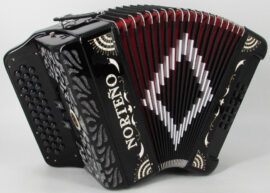 Acordeon Marca Norteño 3 Registros Negro/Sol Blanco