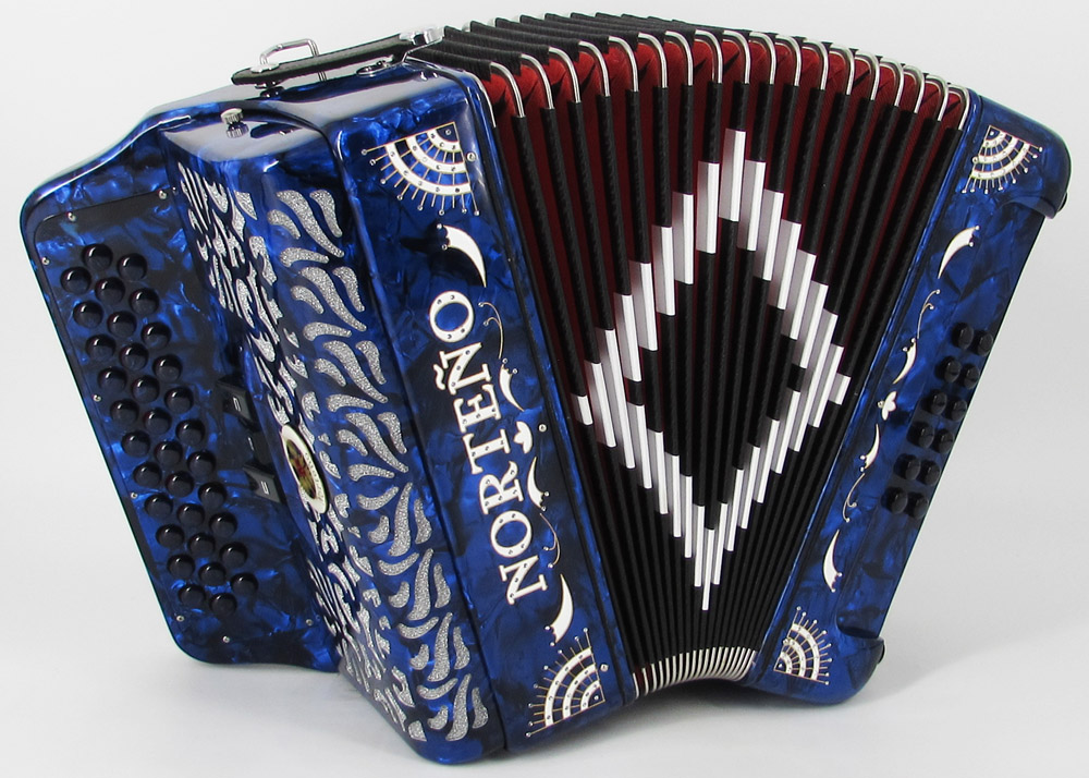 Acordeon Marca Norteño 3 Registros Azul/Sol Blanco