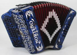 Norteño Brand Accordion 3 Registers Blue/White Euro