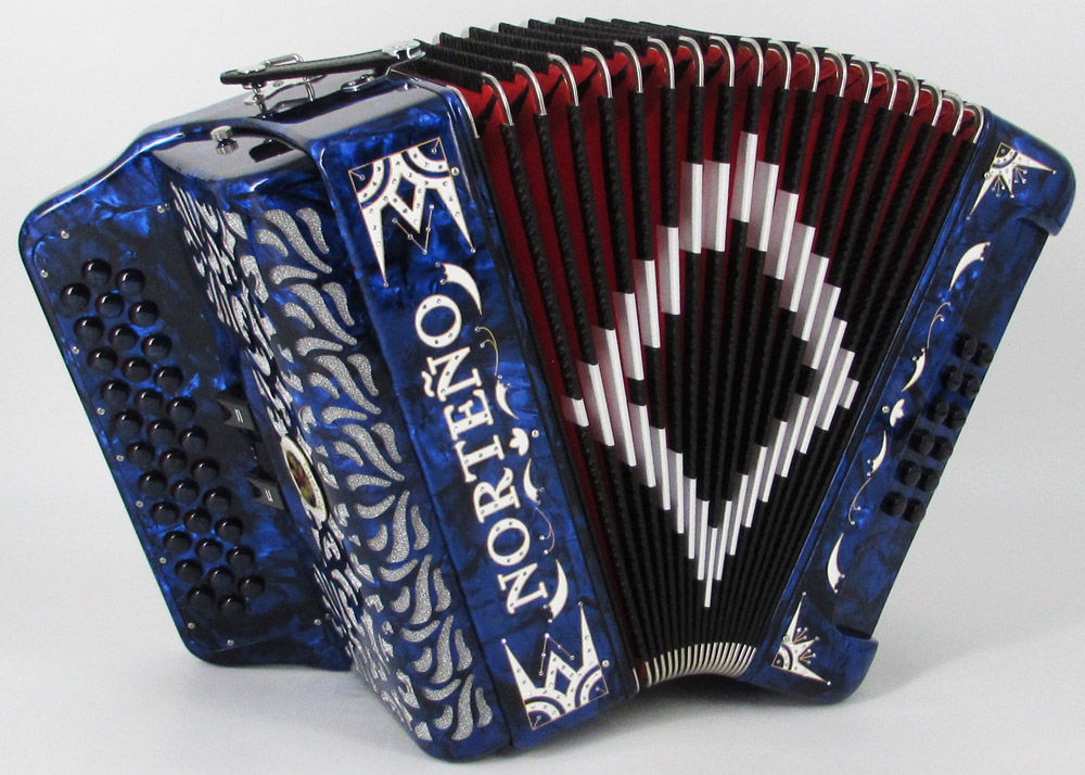 Acordeon Marca Norteño 3 Registros Azul/Euro Blanco