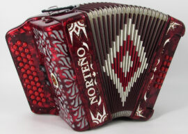Acordeon Marca Norteño 3 Registros Rojo/Euro Blanco
