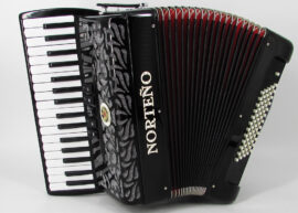 Norteño Brand Accordion 34 Keys 5 Registers Black