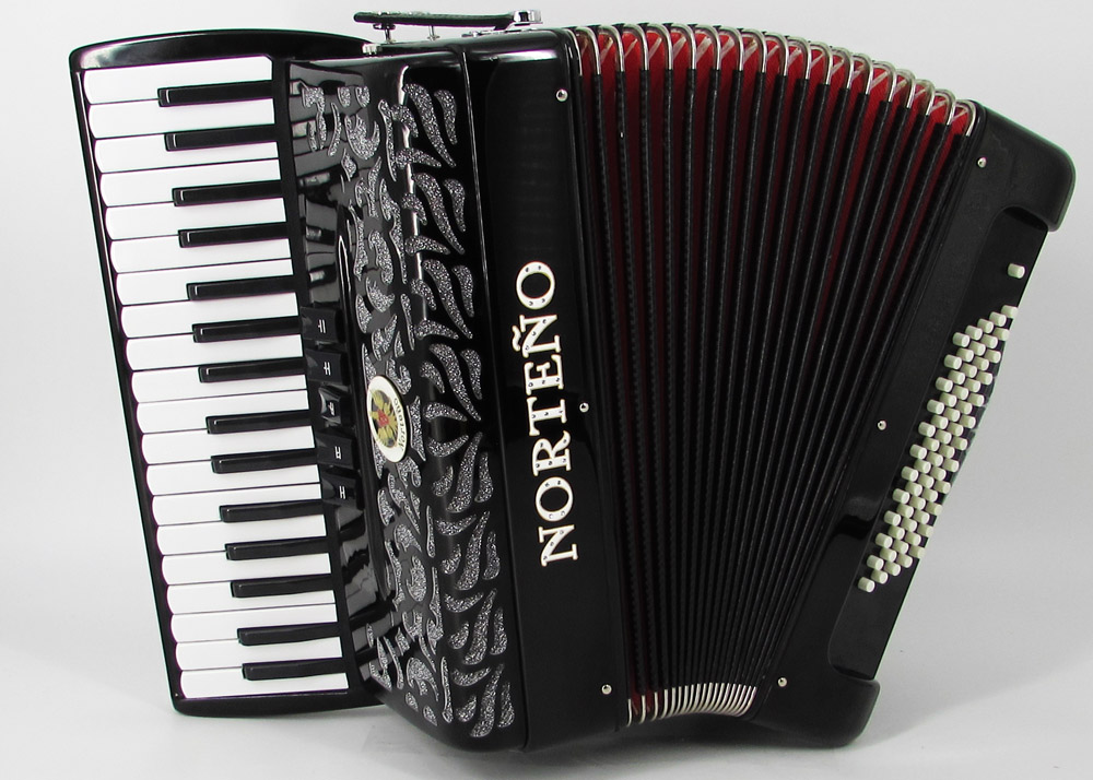 Norteño Brand Accordion 34 Keys 5 Registers Black