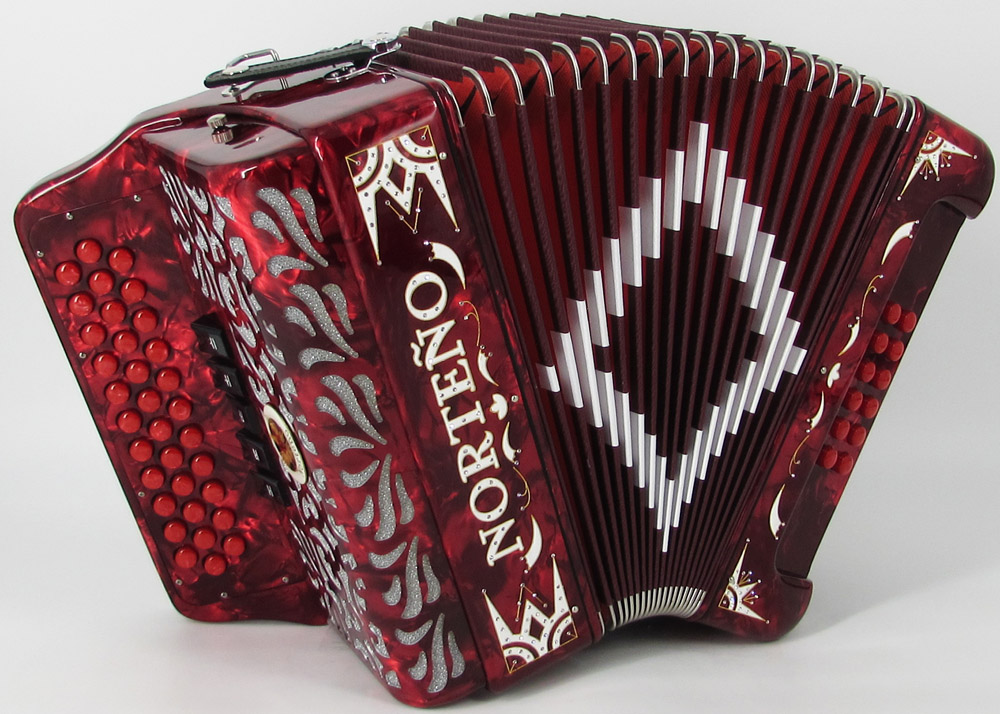 Acordeon Marca Norteño 5 Registros Rojo/Euro Blanco