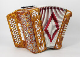 Norteño Brand Accordion 2 Tone Gold/White Euro