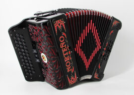 Acordeon Marca Norteño 3 Registros Negro/Euro Rojo