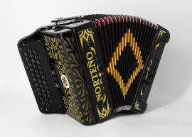 Norteño Brand Accordion 3 Registers Black/Yellow Euro