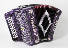 Norteño Brand Accordion 3 Registers Purple/White Euro