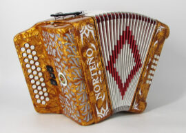 Norteño Brand Accordion 3 Registers Gold/White Euro