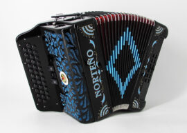 Acordeon Marca Norteño 3 Registros Negro/Sol Azul