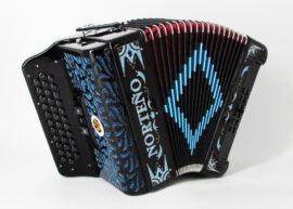 Norteño Brand Accordion 3 Registers Black/Blue Euro