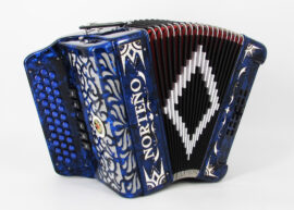 Norteño Brand Accordion 2 Tone Blue/White Euro
