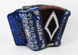 Norteño Brand Accordion 2 Tone Blue/White Sun