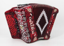 Norteño Brand Accordion 2 Tone Red/White Sun