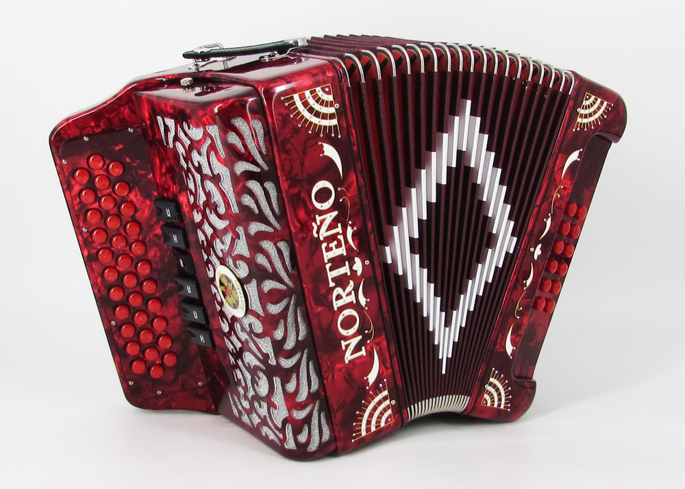 Acordeon Marca Norteño 2 Tonos Rojo/Sol Blanco - Gabbanelli Accordions