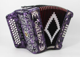 Acordeon Marca Norteño  2 Tonos Purpura/Euro Blanco