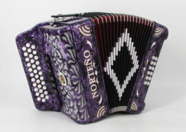Acordeon Marca Norteño  2 Tonos Purpura/Sol Blanco