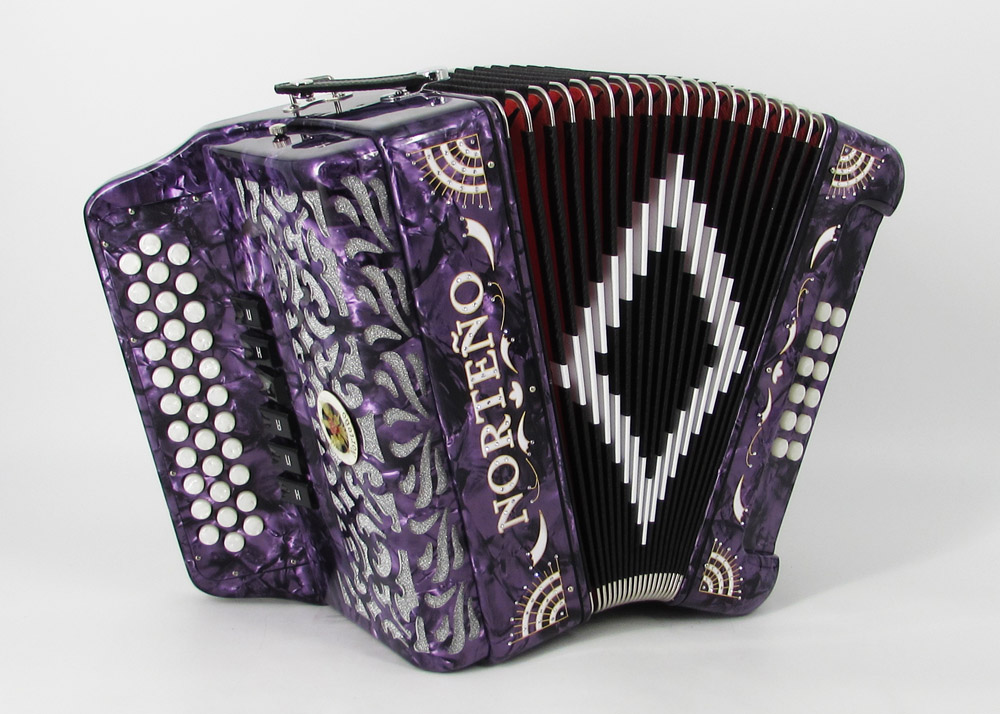 Norteño Brand Accordion 2 Tone Purple/White Sun