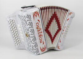 Norteño Brand Accordion 2 Tone White/Red Euro