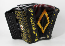 Norteño Brand Accordion 3 Registers Black/Yellow Sun