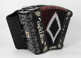 Acordeon Marca Norteño 3 Registros Negro/Sol Blanco