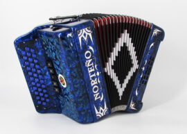 Norteño Brand Accordion 5 Registers Blue/White Euro
