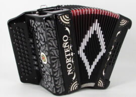 Acordeon Marca Norteño  2 Tonos Negro/Sol Blanco