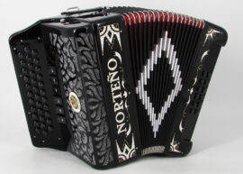 Norteño Brand Accordion 2 Tone Black/White Euro