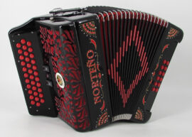 Acordeon Marca Norteño 3 Registros Negro/Sol Blanco