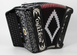 Norteño Brand Accordion 5 Registers Black/White Euro