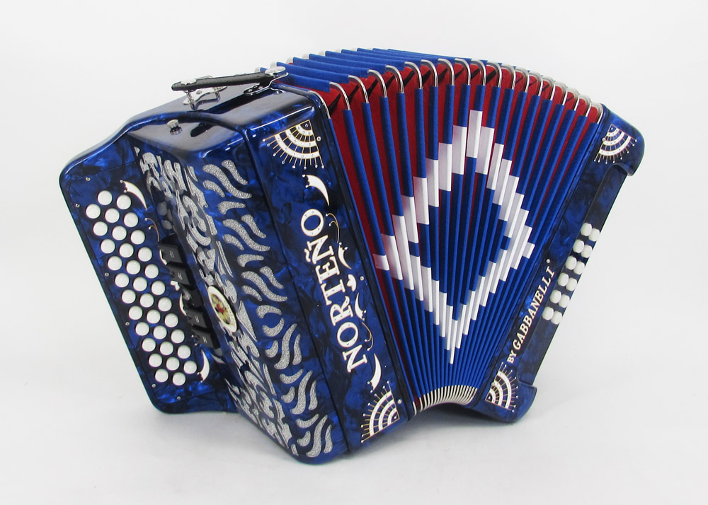 Acordeon Marca Norteño 5 Registros Azul/Sol Blanco