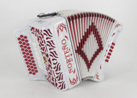Acordeon Marca Norteño  2 Tonos Blanco/Euro Rojo