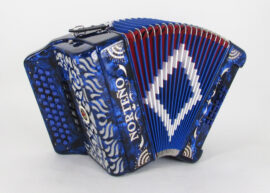 Acordeon Marca Norteño  2 Tonos Azul/Sol Plateado