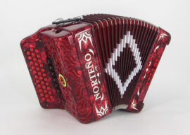 Acordeon Marca Norteño  2 Tonos Rojo/Euro Blanco