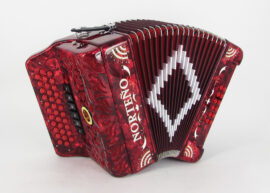 Norteño Brand Accordion 2 Tone Red/White Sun
