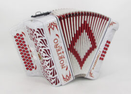 Acordeon Marca Norteño 3 Registros Blanco/Euro Rojo