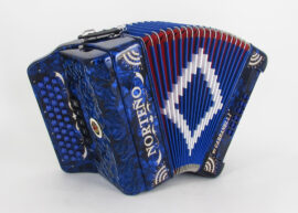 Norteño Brand Accordion 5 Registers Blue/Silver Sun