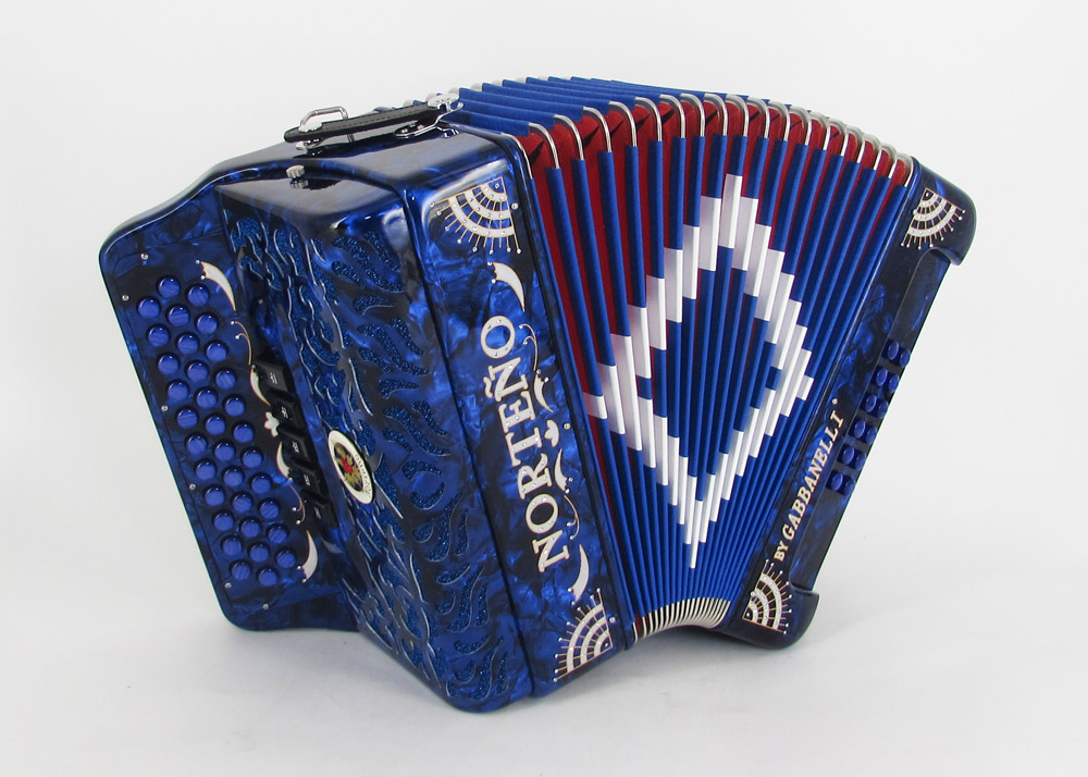 Acordeon Marca Norteño 5 Registros Azul/Sol Plateado