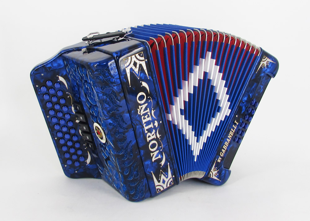 Acordeon Marca Norteño 5 Registros Azul/Sol Plateado