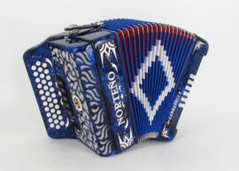Norteño Brand Accordion 5 Registers Red/White Sun