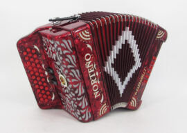 Acordeon Marca Norteño 3 Registros Rojo/Sol Plateado