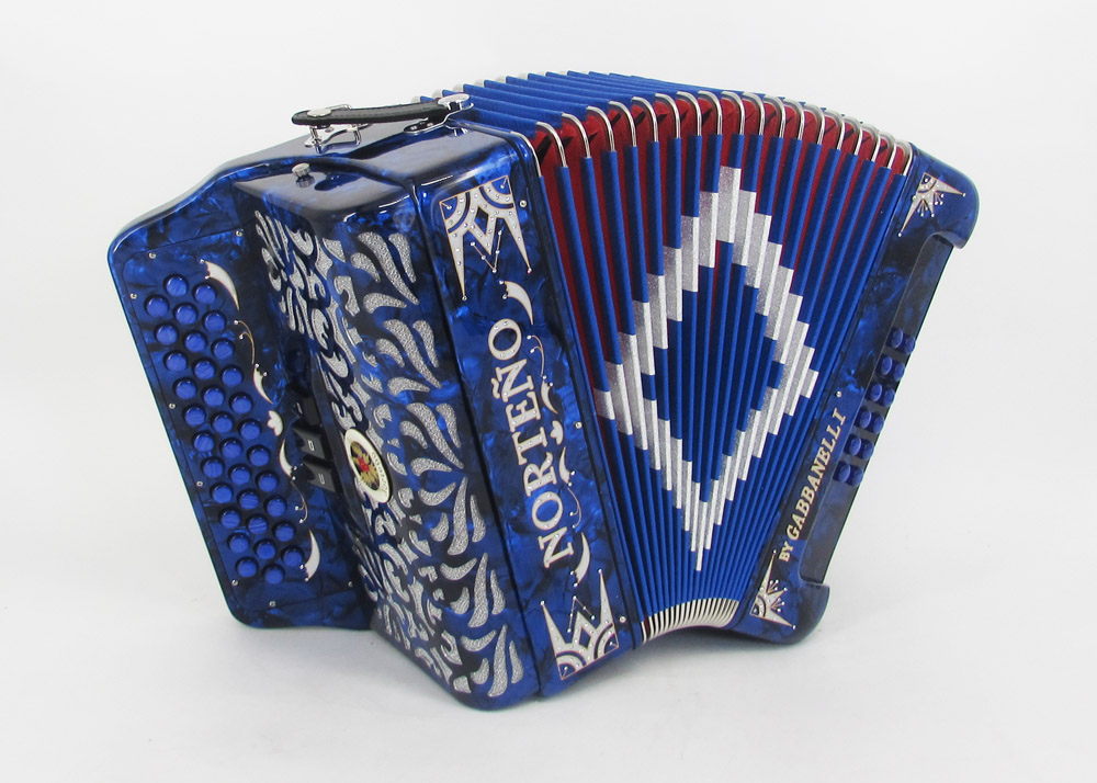 Acordeon Marca Norteño 3 Registros Azul/Euro Plateado