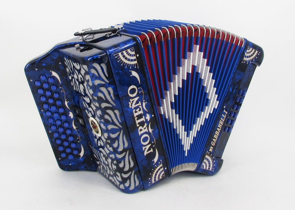 Norteño Brand Accordion 3 Registers Blue/Silver Sun