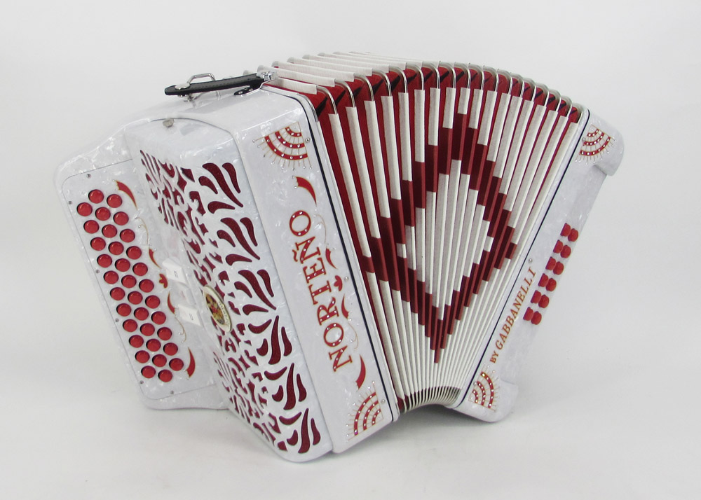 Acordeon Marca Norteño 3 Registros Blanco/Sol Rojo