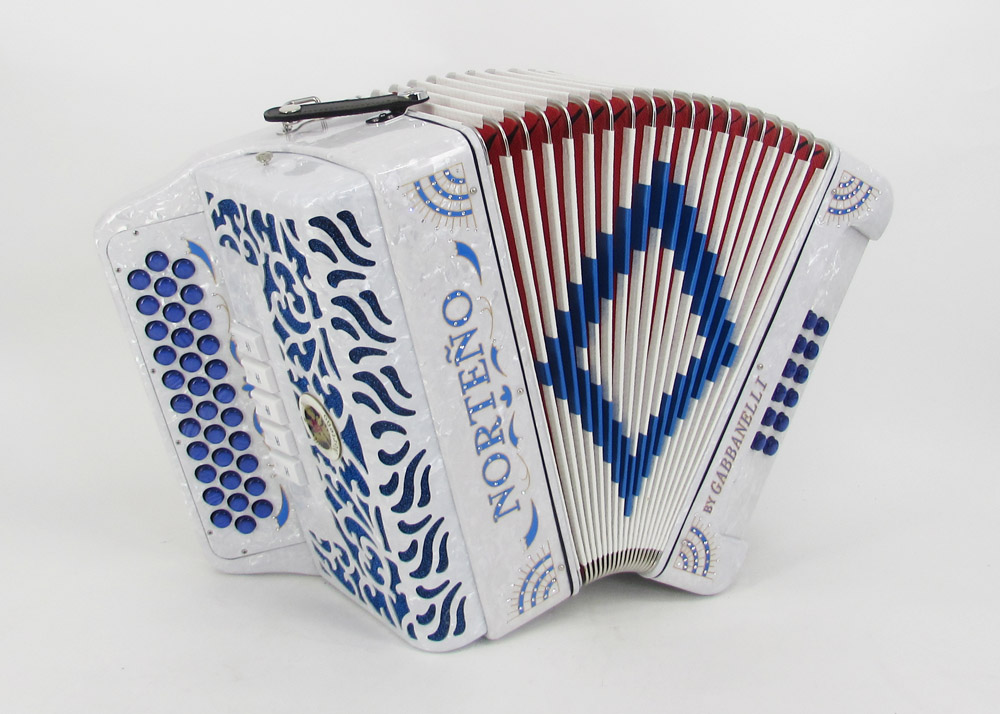 Acordeon Marca Norteño 5 Registros Blanco/Sol Azul