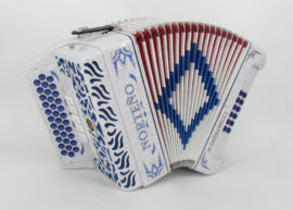 Acordeon Marca Norteño 5 Registros Blanco/Euro Azul