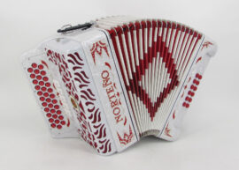 Acordeon Marca Norteño 5 Registros Blanco/Euro Rojo